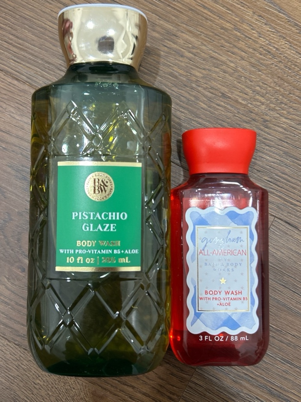 Bath & Body Works Pistachio Glaze Body wash and Gingham All American